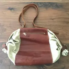 セール★イルビゾンテ キャンディバッグ リネン/牛革