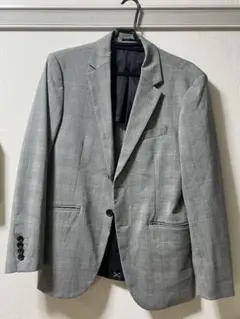 GU グレー チェック柄 ジャケット