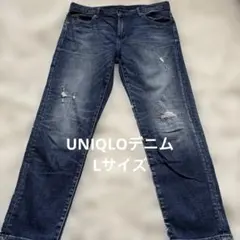UNIQLO デニム ダメージ加工 レディース W71 ストレート カジュアル