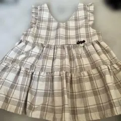petit main チェック柄 ノースリーブワンピース