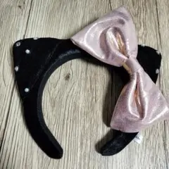 USJ キティカチューシャ ビジュー付き 黒とピンク美品