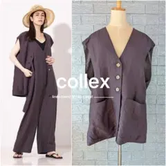 【未使用】collex◇アバハウス リネン混イージークロスVネックジレ　ベスト