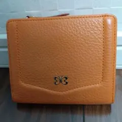 HANAE MORIバタフライモチーフ 二つ折り財布 オレンジ