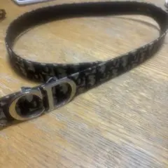 Dior ロゴデザイン ベルト ブラック/グレー