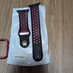 Apple Watch バンド 42mm/44mm 黒赤