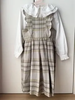 フリル付きブラウスとジャンパースカートセット　入学式 卒園式