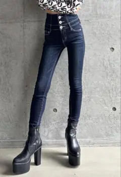 【ねるね様専用‼️】GYDAハイウエスト スキニーデニム S ダークブルー