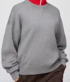 ユニクロC スムースコットンクルーネックセーター グレー 3XL