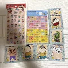 【8枚】 クレヨンしんちゃん 　タイルシール　ぷっくりステッカー　ワッペンシール