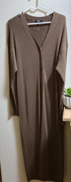 UNIQLO ロングカーディガン メリノブレンド 【 XL 】リブ 長袖 ニット