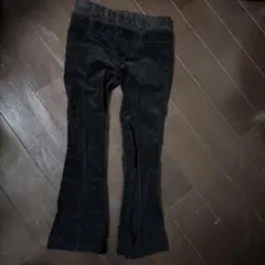 COMME CA ISM 黒 コーデュロイ フレアパンツ120