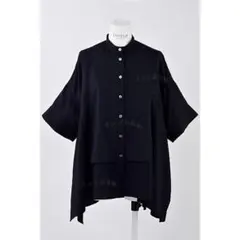 ENFOLD エンフォルド VEST DOCKING SHIRT ネイビーのサムネイル