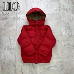 ポロラルフローレン　ダウンジャケット　キッズ　110　レッド　刺繡ロゴ