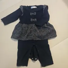 BeBe ネイビー 長袖ロンパース 70