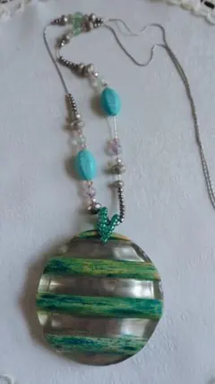 ネックレス・ターコイズ・シルバー・ビーズ・可愛い・個性的・同梱割・送料無料
