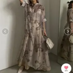 Ameri VINTAGE ISLA PIPING SHEER DRESS