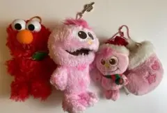 美品　USJ限定　エルモ　モッピー　マスコット　4点セット　クリスマス