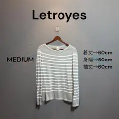Letroyes グレー ストライプ ニット M 1番のサムネイル