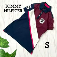 トミーヒルフィガー ポロシャツ ゴルフ スポーツ バイカラー 小さいサイズ S