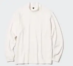 ユニクロ メンズ ストレッチドライモックネック T (長袖) ホワイト L