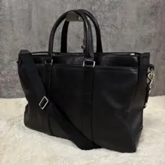 【良品】COACH ビジネスバッグ レキシントン ブラック F70916 3室