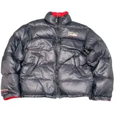 ファーストダウン　リバーシブル　ダウンジャケット　紺×赤　L 肉厚