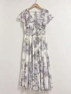 rienda ワンピース シアーパターンイレヘムワンピ ロングワンピース