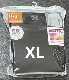 【新品】ユニクロ極暖ヒートテックコットンワッフルクルーネックT 9分袖 XL 黒