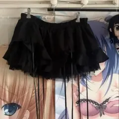 ティアード ミニスカート リボン 黒 フレアのサムネイル