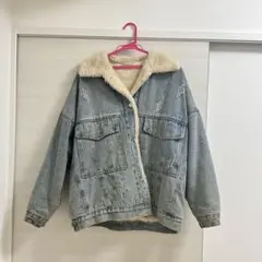 ボアライトブルーデニムジャケットF