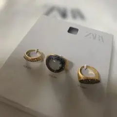めっちゃ可愛い　ZARA ゴールドリングセット 3点