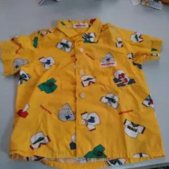 レトロ　ミキハウス総柄シャツ　80 ユニホーム柄