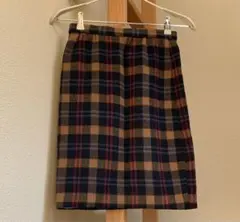 チェック柄タイトスカート （ウール混紡）￼ハンドメイド