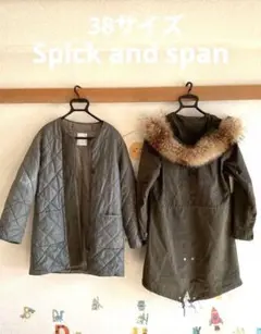 ファー付き　オリーブ　モッズコート　M スピックアンドスパン