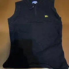 訳あり Burberry Blue Label 黒 ノースリーブベスト 38