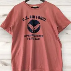 ALPHA Tシャツ XL U.S.AIR FORCE フェード レッド 古着のサムネイル