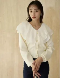 SNIDEL レースカラーニットプルオーバー