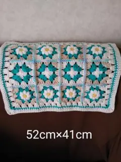 グラニースクエア◆ぷっくりお花のマルチカバー◆かぎ針編み