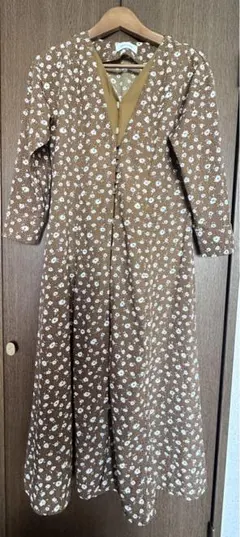 SIMPLICITE ワンピース 七分袖 ブラウン