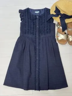 TOCCA ノースリーブ ワンピース 120cm ネイビーのサムネイル