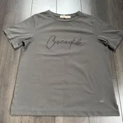 CROCODILE 半袖 Tシャツ グレー Mサイズ ロゴ刺繍のサムネイル