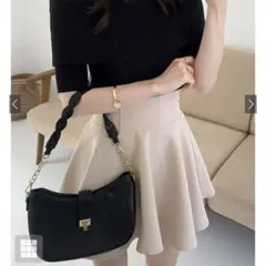 GRL 【アイボリー】 インパン裏地付きコルセット風フレアミニスカート