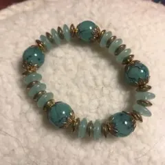 開運・運気高上 パワーストーン ターコイズビーズブレスレット 浄化済み