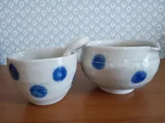 お値下げ中⭐️studio CLIP 陶器 鉢 すり鉢 青い水玉模様 納豆鉢のサムネイル