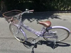 自転車　キッズ　24インチ　女の子　紫　パープル　室内保管のサムネイル