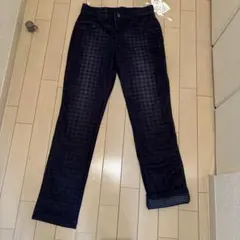 【未使用】千鳥格子 ダークネイビー ストレートパンツ