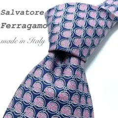 【極美品】Salvatore Ferragamo ネクタイ 新品同様 可愛い 青