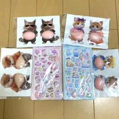 おなかシール　お尻シール　肉球シール　立体ぷにぷに　８匹＋２枚セット