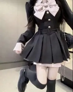 miu系 韓国 制服 リボン ワンピース ピンク ワンホン スナ系 入学式