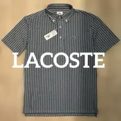 雰囲気抜群❗️】LACOSTE 黒 ボーダー柄 ラガーシャツ Lサイズ タグ 